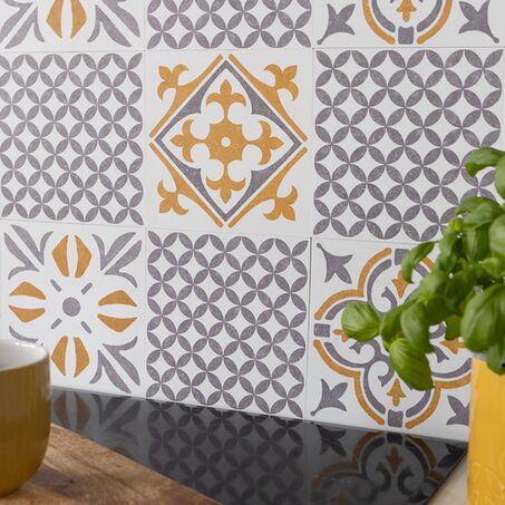 Revêtement décoratif adhésif MINI WALL TILES CUBIA GOLD coloris or