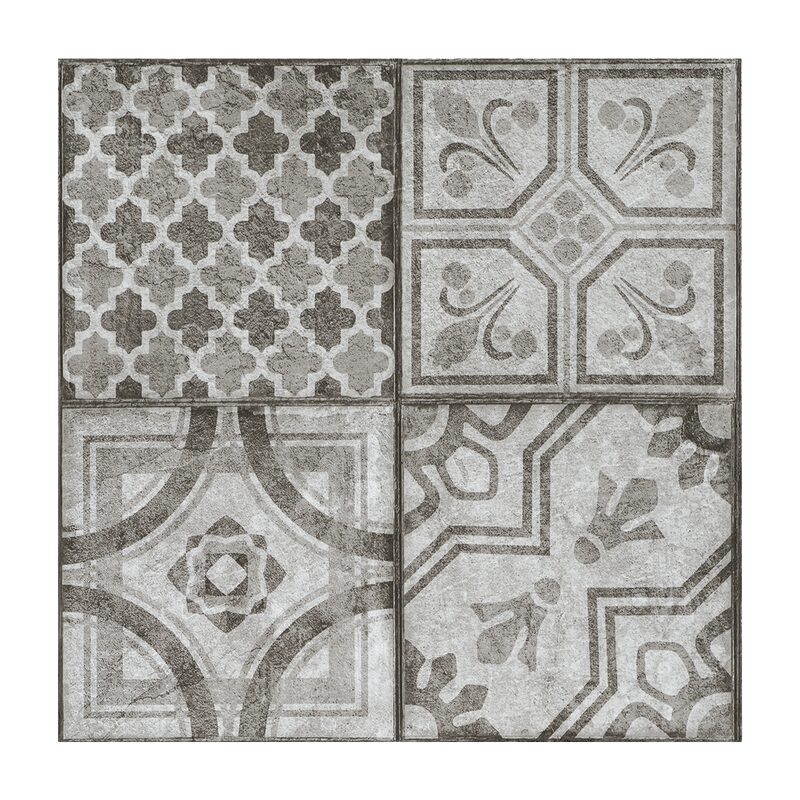 Revêtement décoratif adhésif WALL TILES MOROCCAN STYLE coloris gris foncé