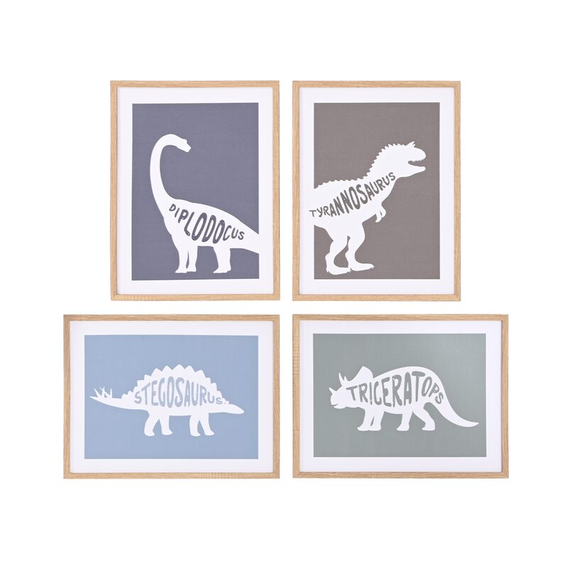 Toile peinte encadrée DINOSAURE 40 x 30 cm