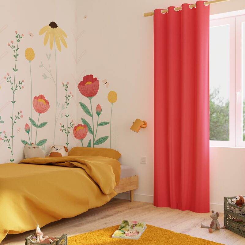 Rideau occultant GLOOM coloris corail 140 x 240 cm