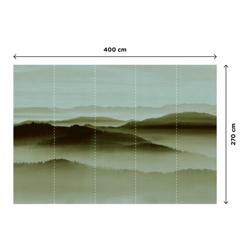Papier peint panoramique XL DENALI 400 x 270 cm vert olive