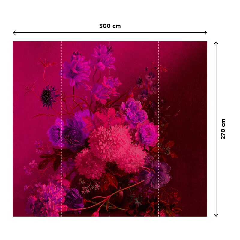 Papier peint panoramique XL GRAPPOLO 300 x 270 cm fuchsia