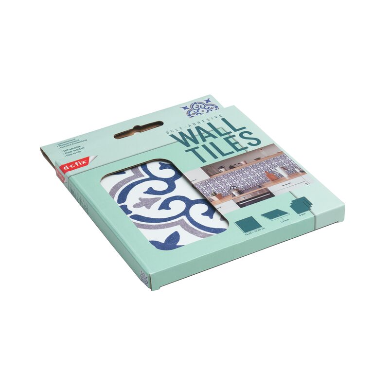 Revêtement décoratif adhésif MINI WALL TILES JAMILA BLUE coloris bleu