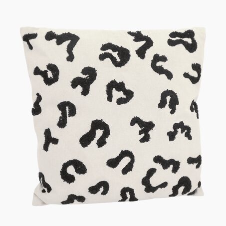 Coussin LEONIA coloris ivoire/noir 45 x 45 cm