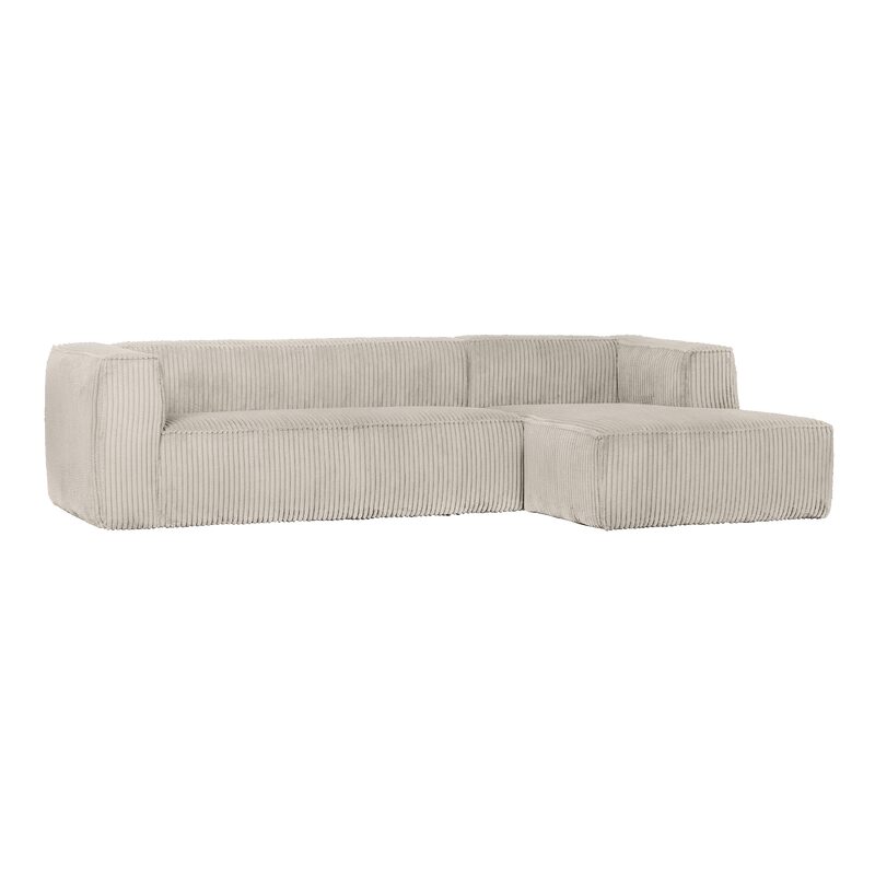 Canapé d'angle BEAN coloris RIBCORD NATUREL 4 places