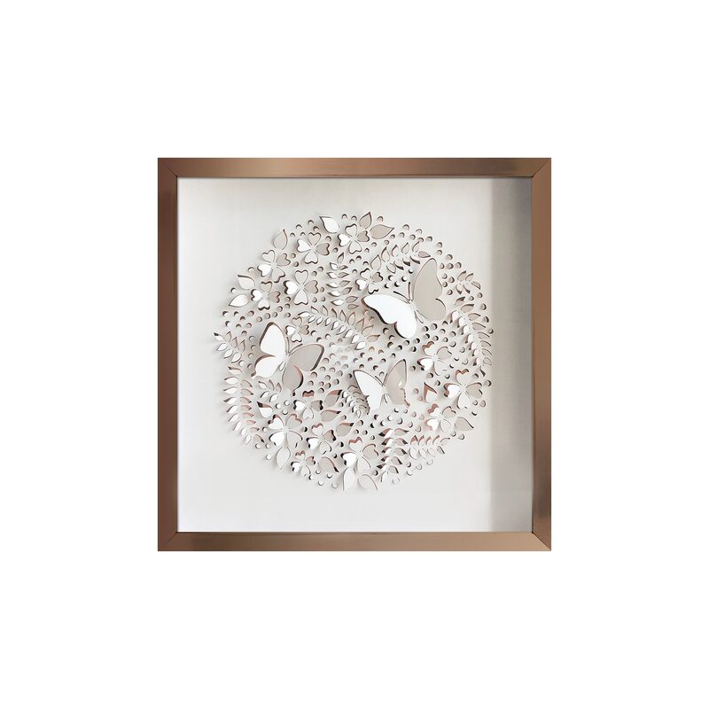 Tableau embelli GARANCE coloris rose et blanc
