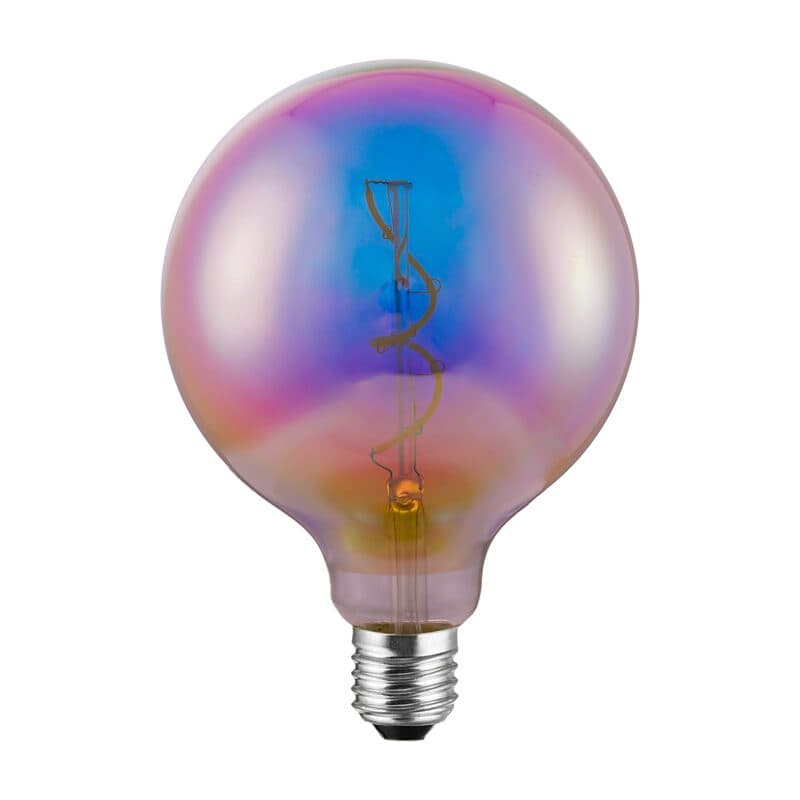 Ampoule GLOBE IRISÉ LED E27 12,5 CM coloris multicolore 17,6 x 12,5 cm