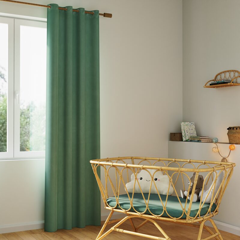 Rideau occultant MARVIN coloris kaki 140 x 250 cm