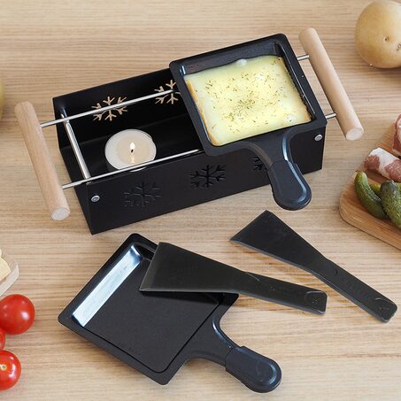 Raclette à la bougie DUO SNOW coloris noir
