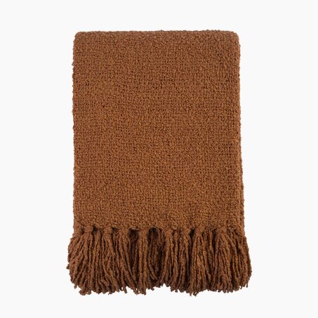 4MURS Plaid franges TULU coloris cognac