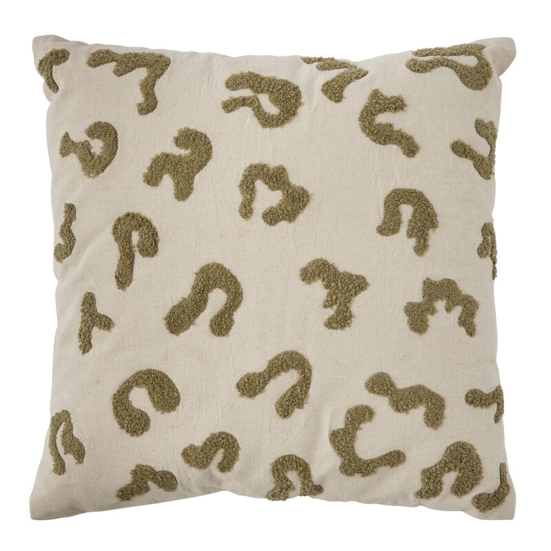 Coussin LEONIA coloris beige rosé/vert 45 x 45 cm