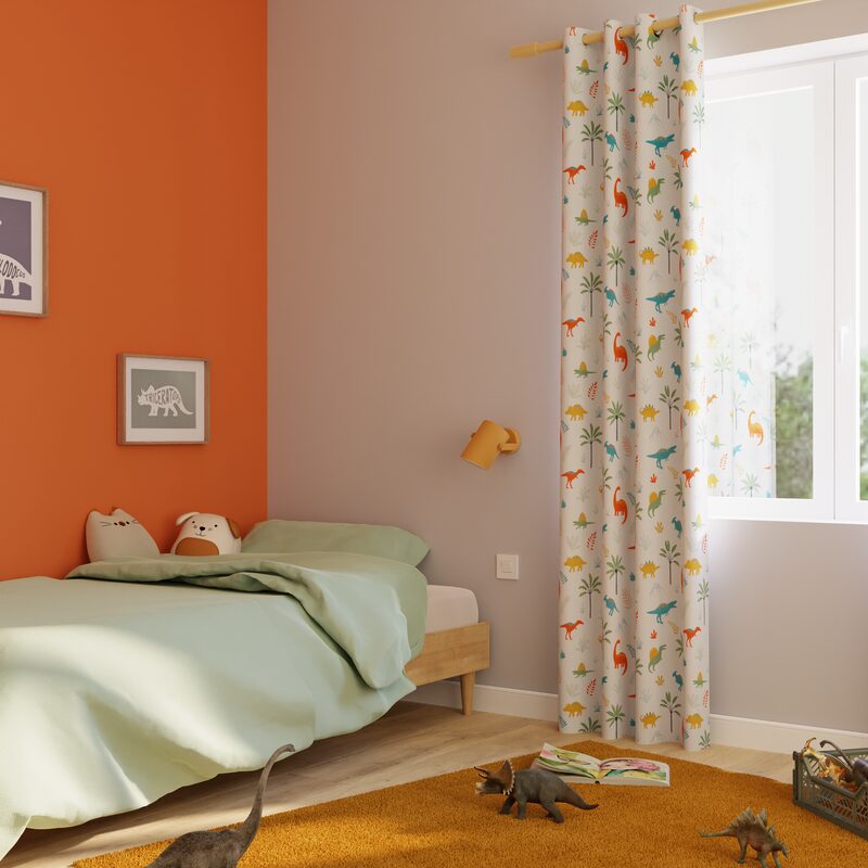 Rideau occultant DINO coloris multicolore 140 x 250 cm