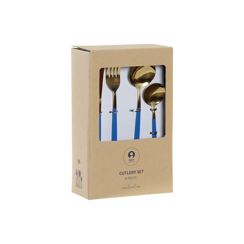 Coffret couverts LAGON coloris Bleu/or