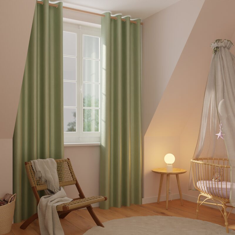 Rideau occultant SHAVANA coloris menthol 140 x 260 cm