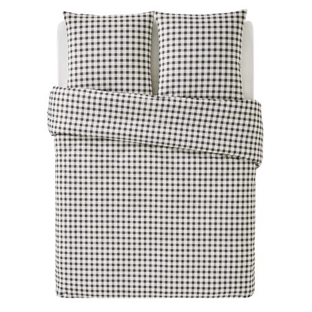 Parure de lit en toile de coton SOL coloris beige/anthracite 240 x 220 cm
