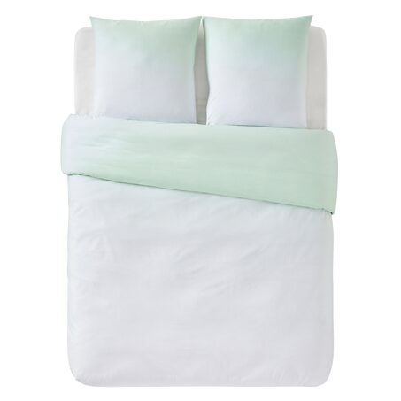 Parure de lit en percale de coton UMA coloris bleu acqua 260 x 240 cm