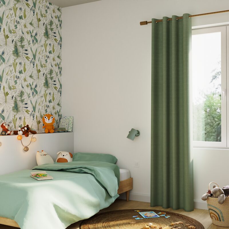 Rideau thermique STRATTO coloris sauge 140 x 260 cm