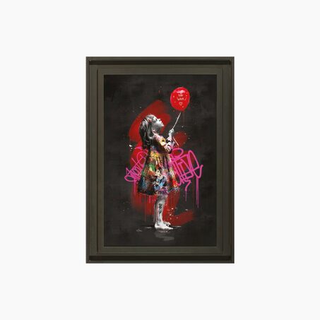 Tableau ROMARIC LA PETITE FILLE ET LE BALLON coloris noir