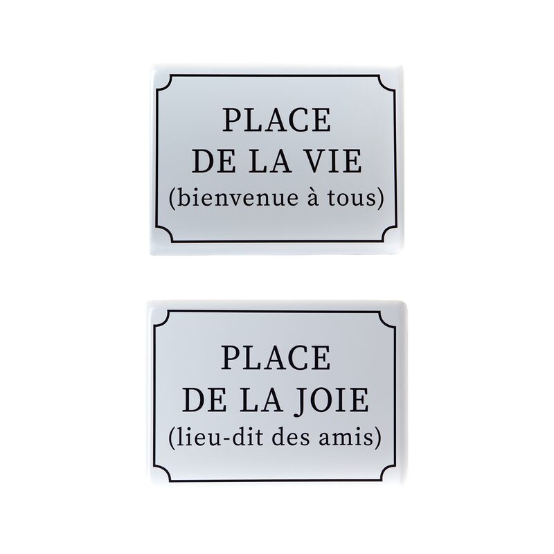 Déco murale métal HAPPY TIME coloris blanc