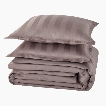 Parure de lit en satin de coton BONE gris cendré 260 x 240 cm