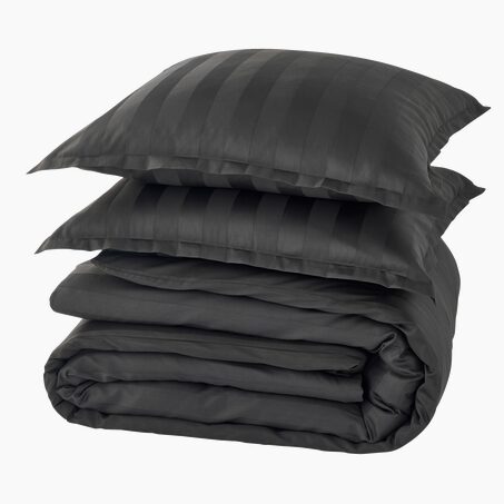 Parure de lit en satin de coton BONE anthracite 260 x 240 cm
