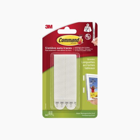 3M Fixation murale LANGUETTES TABLEAU GRAND MODELE blanc