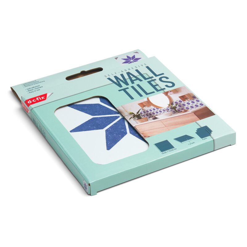 Revêtement décoratif adhésif MINI WALL TILES ALIA BLEU coloris bleu