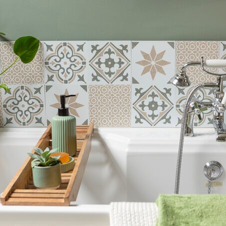 Revêtement décoratif adhésif MINI WALL TILES NADIA GREEN coloris sauge