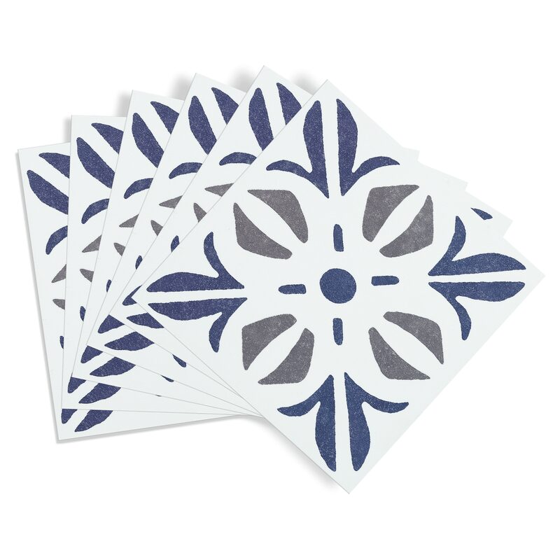 Revêtement décoratif adhésif MINI WALL TILES CUBIA BLUE coloris bleu