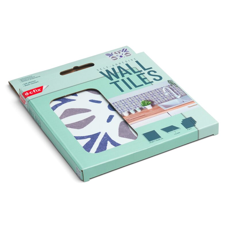 Revêtement décoratif adhésif MINI WALL TILES CUBIA BLUE coloris bleu