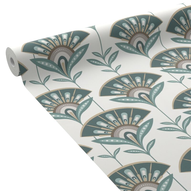 Papier peint intissé PALOMIA coloris vert émeraude