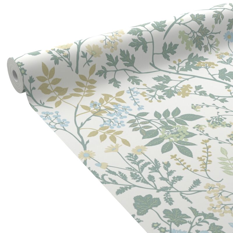 Papier peint intissé CARLY coloris vert de gris