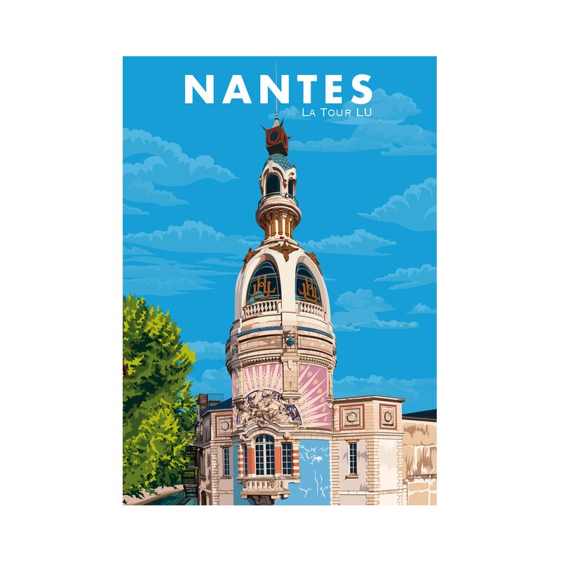 Affiche NANTES - LA TOUR LU 30 x 40 cm