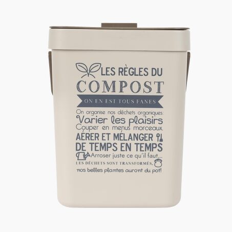 Poubelle MON COMPOST coloris beige