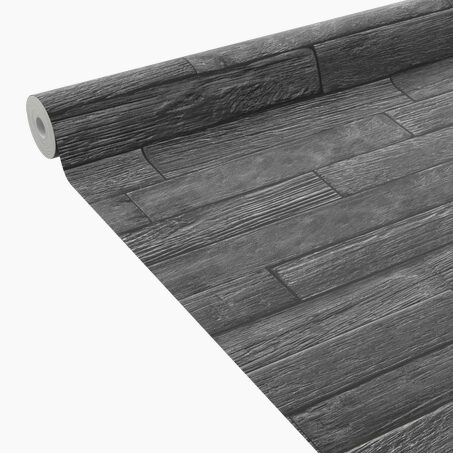 4MURS Papier peint intissé BURNT WOOD coloris Noir charbon