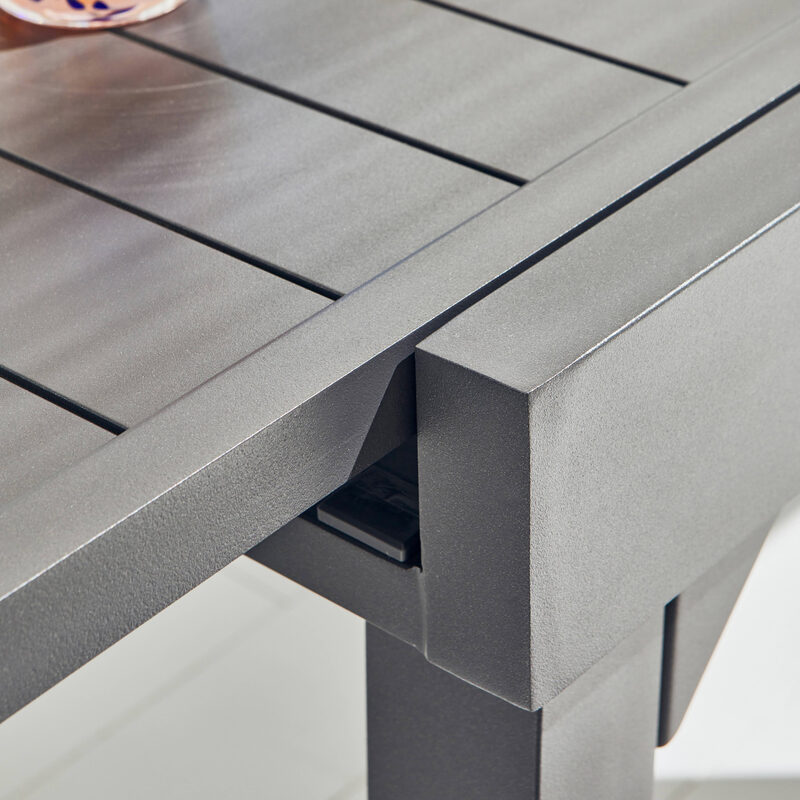 Table extensible PIAZZA coloris graphite 90 x 90 cm