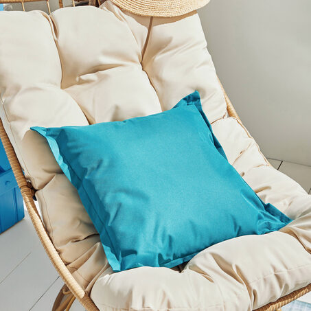 Coussin RYA coloris bleu turquoise 50 x 50 cm