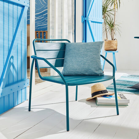 Fauteuil PHUKET coloris bleu canard