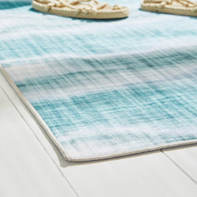 Tapis extérieur SILA coloris bleu turquoise 120 x 160 cm