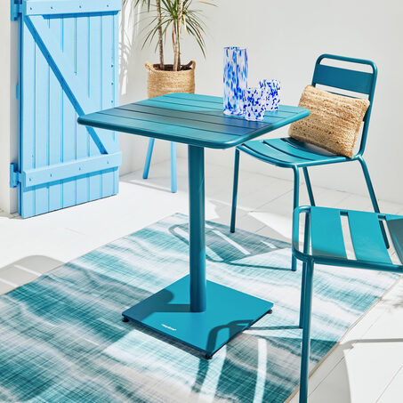 Table PHUKET coloris bleu canard 65 x 65 cm