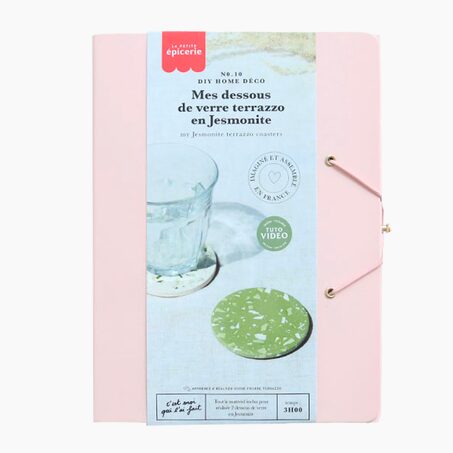 La Petite Epicerie Kit création MES DESSOUS DE VERRE TERRAZZO EN JESMONITE