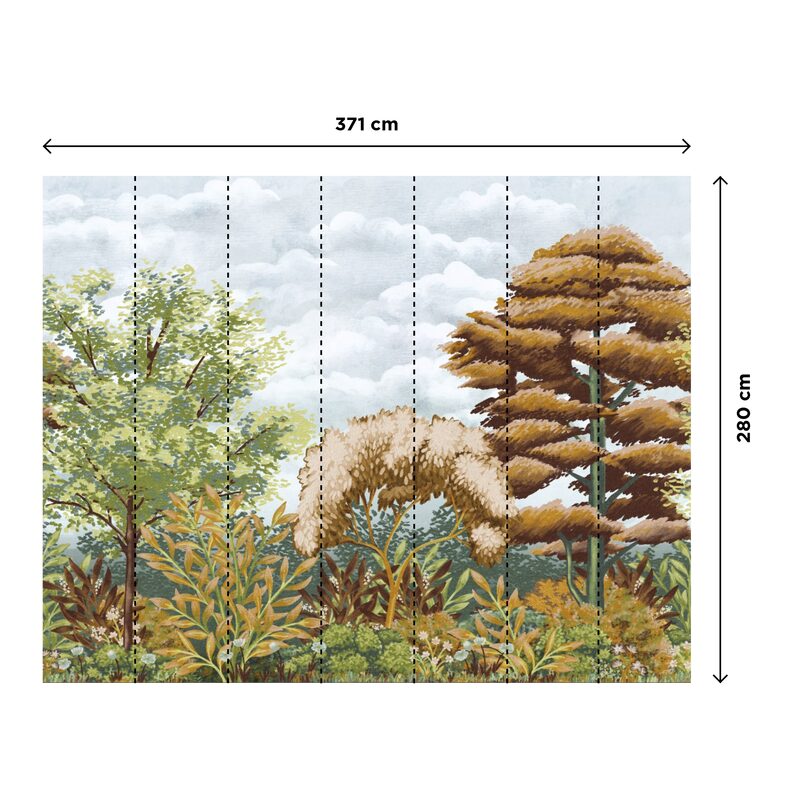 Papier peint panoramique XL BROCELIANDE 371 x 280 cm