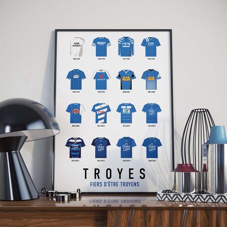 Sport à l'affiche Affiche ESTAC MAILLOTS HISTORIQUES 40 x 60 cm
