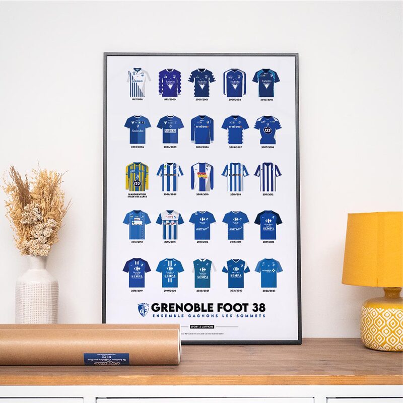 Affiche GF38 MAILLOTS HISTORIQUES 40 x 60 cm