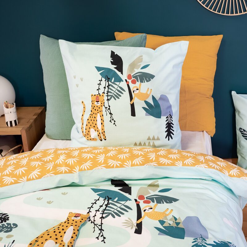 Parure de lit JUNGLE MANIA coloris multicolore 140 x 200 cm