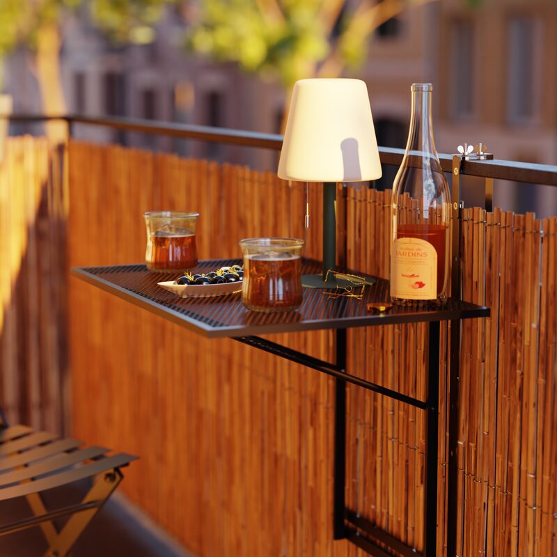 Table d'appoint SYRACUSE coloris graphite 40,5 x 60,5 cm