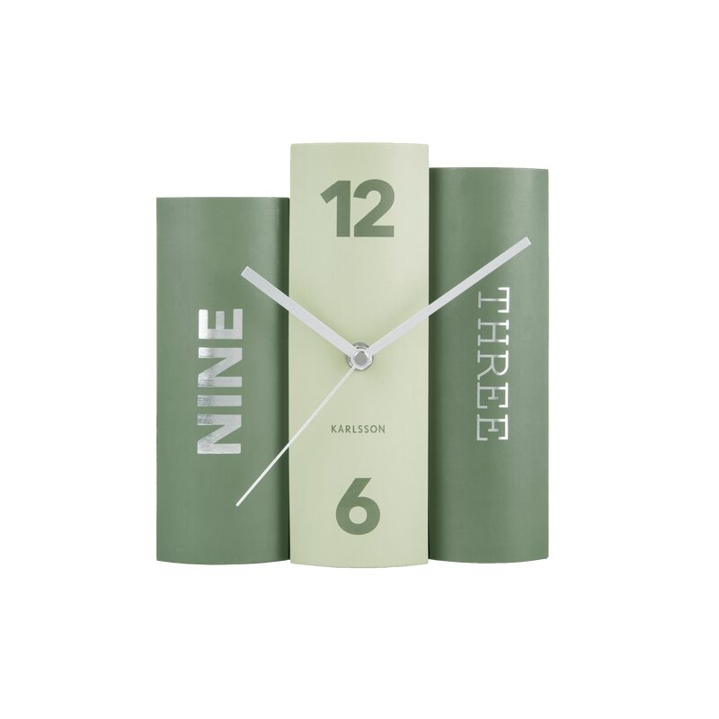 Horloge à poser BOOK coloris vert