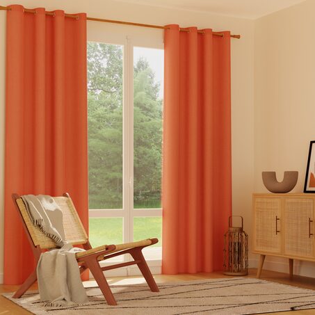 Rideau MARENGA coloris rouge 140 x 250 cm