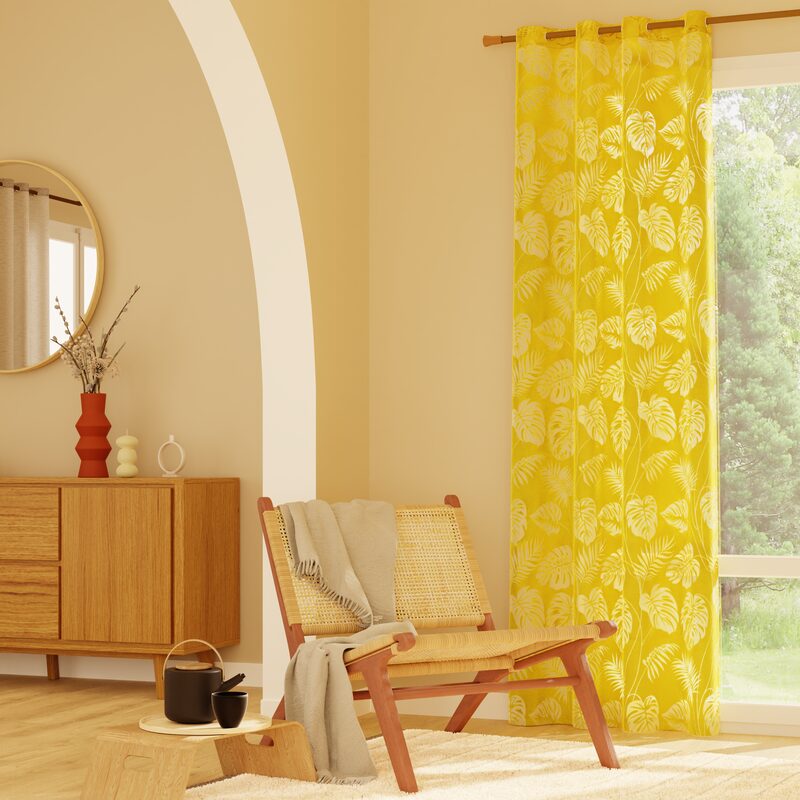 Voilage MOHEA coloris safran 140 x 240 cm