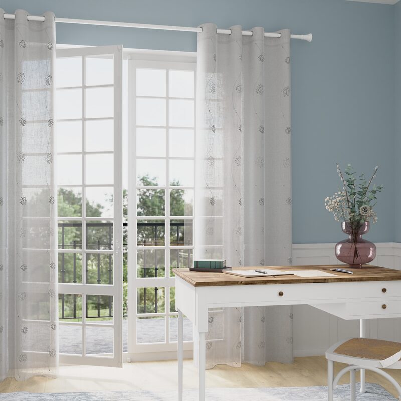 Voilage VENUS coloris gris perle 140 x 260 cm